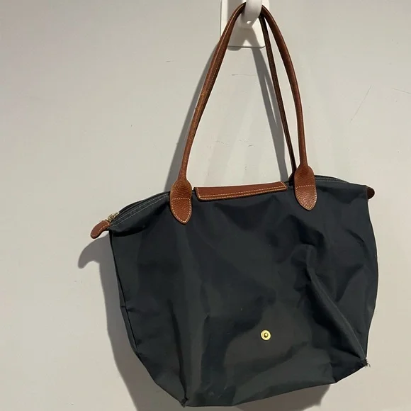 LONGCHAMP Le Pliage Tote bag Charcoal gray Canvas Small - Picture 10 of 11